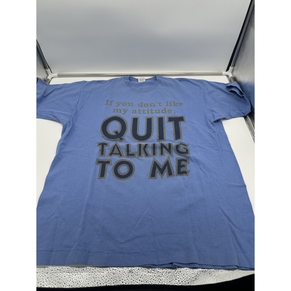 Vintage‎ 90s Don't Like My Attitude Joke Humour Tee XL Made In USA